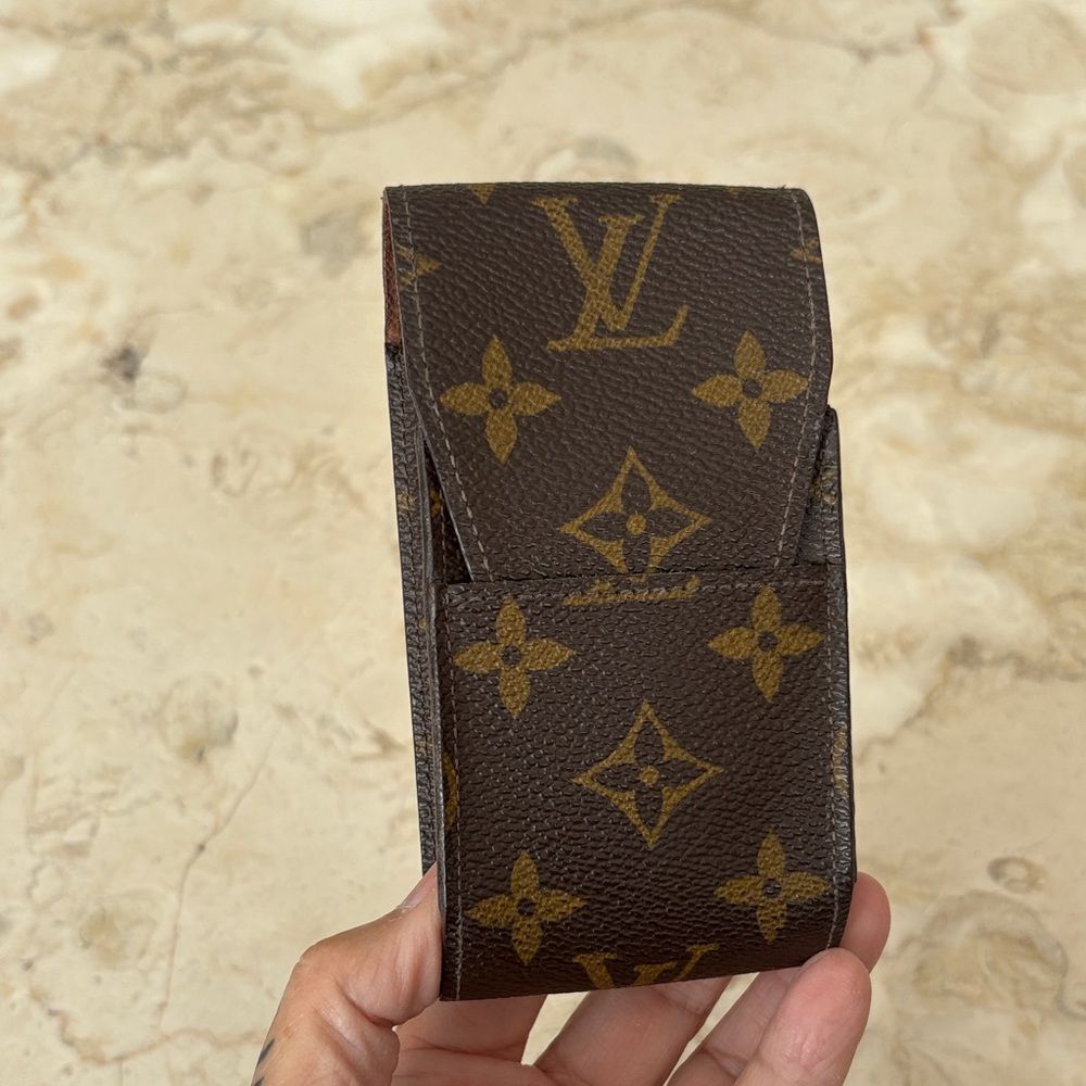 Louis Vuitton Classic Monogram Cigarette Tobacco Case Brown